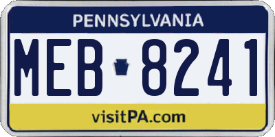 PA license plate MEB8241
