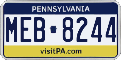 PA license plate MEB8244