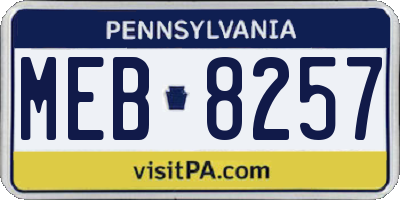PA license plate MEB8257