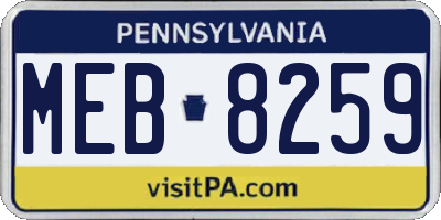 PA license plate MEB8259