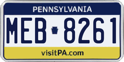 PA license plate MEB8261