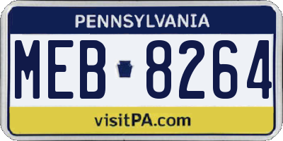 PA license plate MEB8264