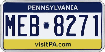 PA license plate MEB8271