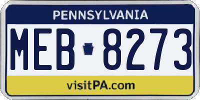 PA license plate MEB8273