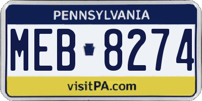 PA license plate MEB8274