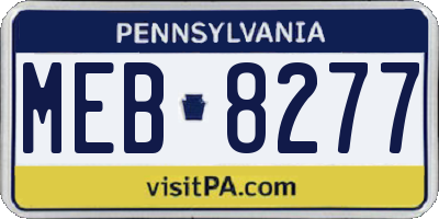 PA license plate MEB8277