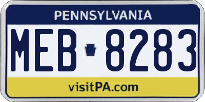 PA license plate MEB8283