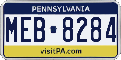 PA license plate MEB8284