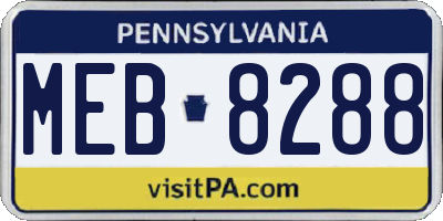 PA license plate MEB8288