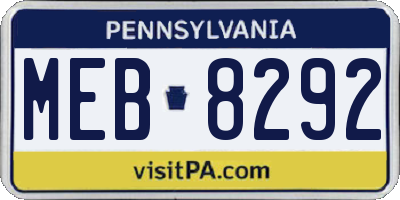 PA license plate MEB8292