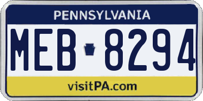 PA license plate MEB8294