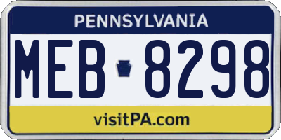 PA license plate MEB8298