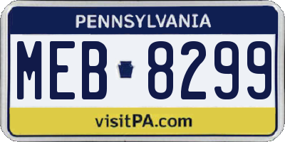 PA license plate MEB8299