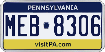 PA license plate MEB8306