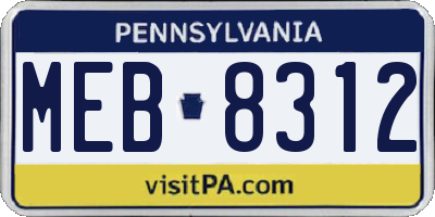 PA license plate MEB8312