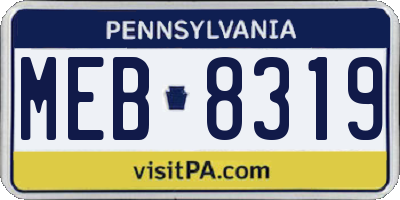 PA license plate MEB8319