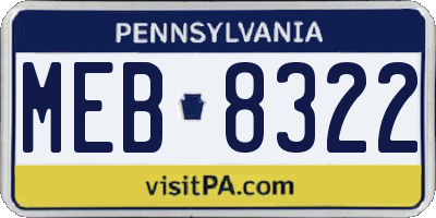 PA license plate MEB8322