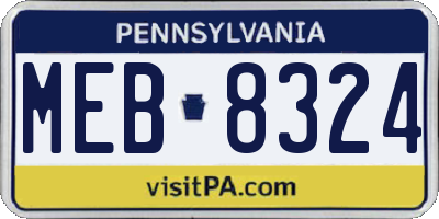 PA license plate MEB8324