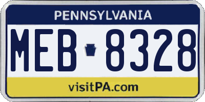 PA license plate MEB8328
