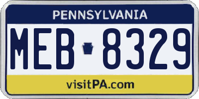 PA license plate MEB8329