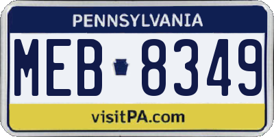 PA license plate MEB8349