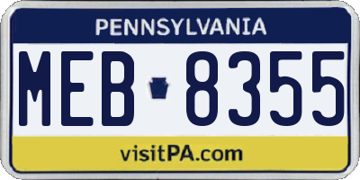 PA license plate MEB8355