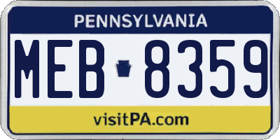 PA license plate MEB8359
