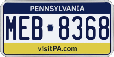 PA license plate MEB8368
