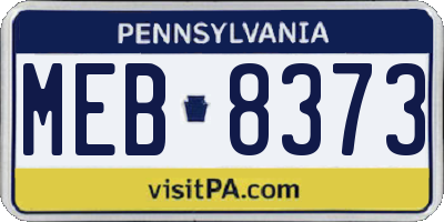 PA license plate MEB8373