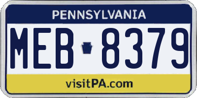 PA license plate MEB8379
