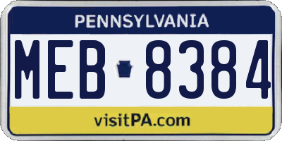 PA license plate MEB8384