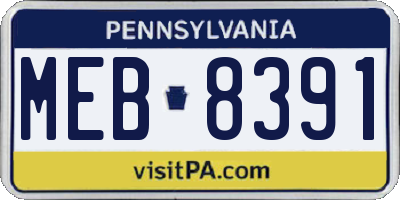 PA license plate MEB8391