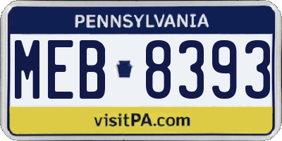 PA license plate MEB8393