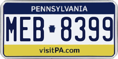 PA license plate MEB8399