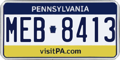 PA license plate MEB8413