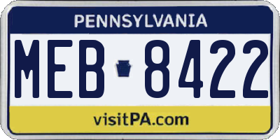PA license plate MEB8422