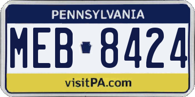 PA license plate MEB8424