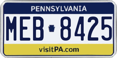PA license plate MEB8425