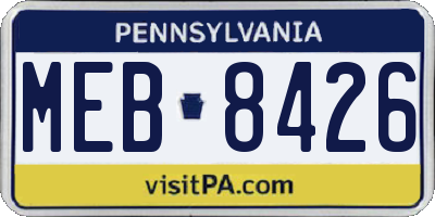 PA license plate MEB8426