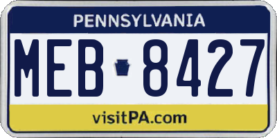 PA license plate MEB8427
