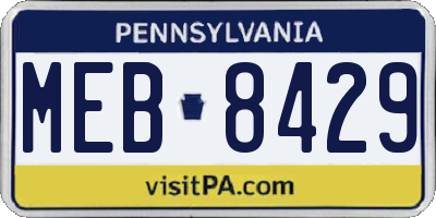 PA license plate MEB8429