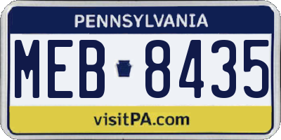 PA license plate MEB8435