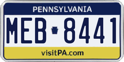 PA license plate MEB8441