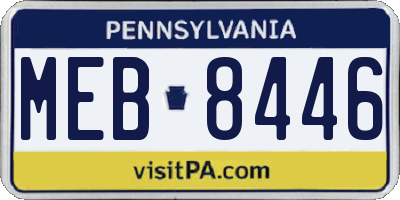 PA license plate MEB8446