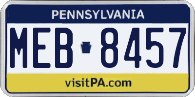 PA license plate MEB8457