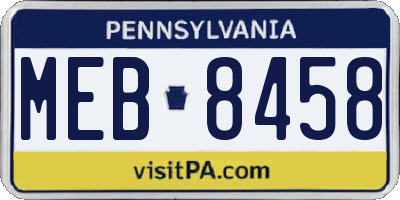 PA license plate MEB8458