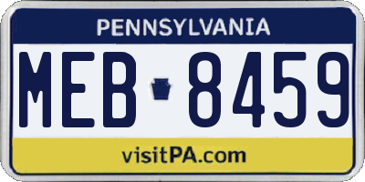 PA license plate MEB8459