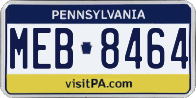 PA license plate MEB8464