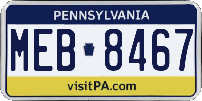 PA license plate MEB8467