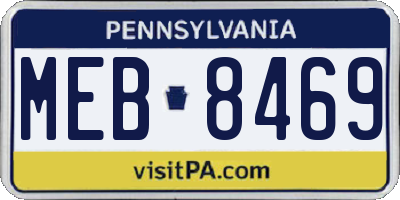 PA license plate MEB8469